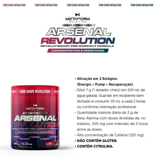 Pré Treino Arsenal Revolution 350g Metaform Nutrition
