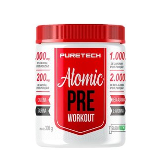 Pré treino Atomic Maçã-verde 300gr - Puretech