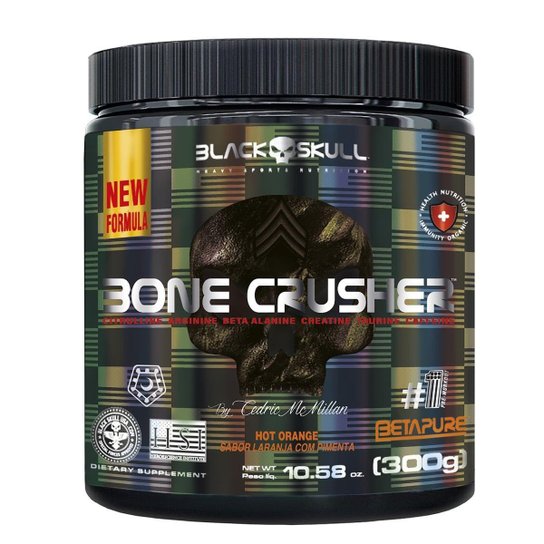Pré-Treino Bone Crusher (Nova Fórmula) - 300G - Black Skul