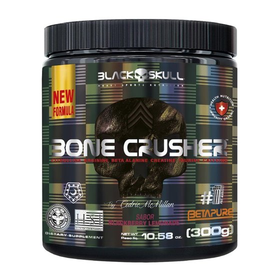 Pré-Treino Bone Crusher (Nova Fórmula) - 300G - Black Skul
