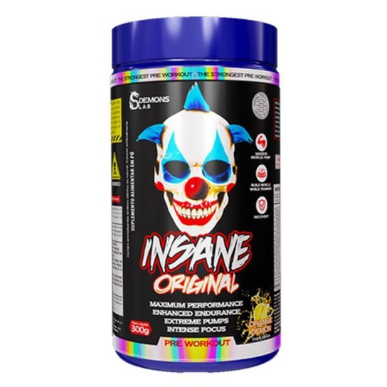 Pre Treino Insane Original Orange 300g + Luva - Demons Lab