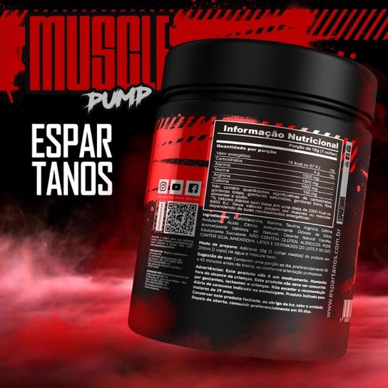 Pré Treino Muscle Pump Pre Workout 300g Espartanos