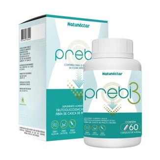 Prebi 3 Suplemento Alimentar Frutooligossacarideos Fibras Natunectar – 60 cápsulas