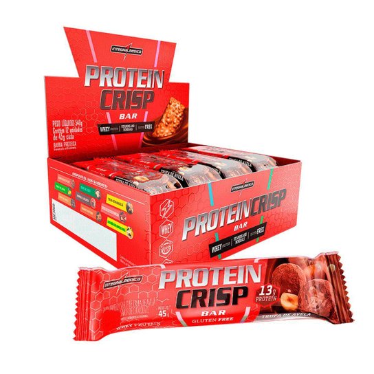 Protein Crisp Bar Trufa de Avelã - Caixa com 12 Un 45g Barrinha Integralmedica