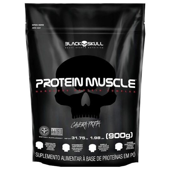 Protein Muscle - Blend Proteínas - 900G - Refil - Black Skull