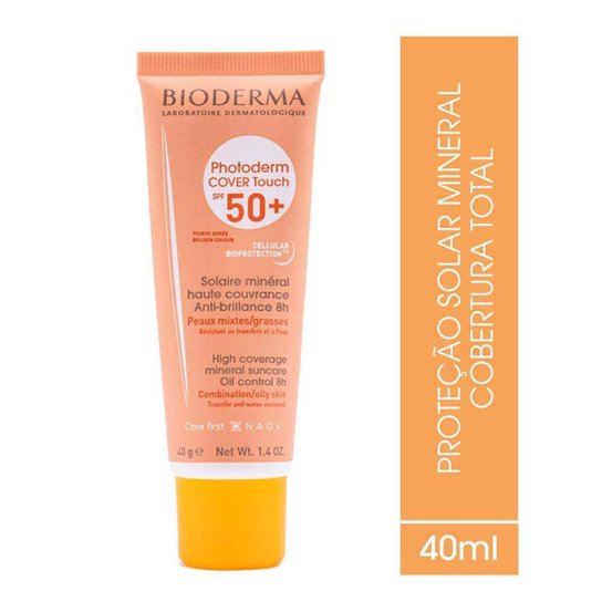 Protetor Solar Facial Bioderma Photoderm Cover Touch FPS 50+ Dourado