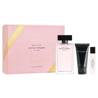 Pure Musc Noir For Her Kit Perfume Feminino Narciso Rodriguez EDP + Body Lotion + miniatura Kit