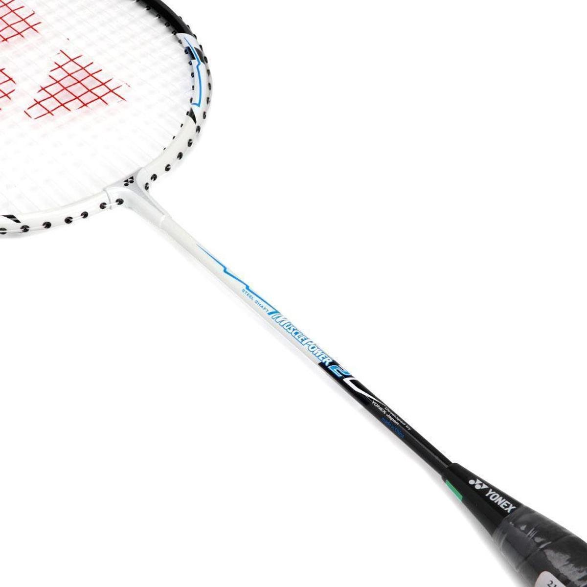 Raquete de Badminton Yonex Muscle Power 2 Branca Preta e Azul