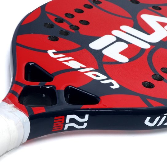 Raquete de Beach Tennis Fila Vision Carbon Marinho e Vermelho