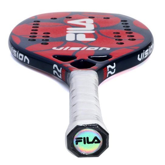Raquete de Beach Tennis Fila Vision Carbon Marinho e Vermelho