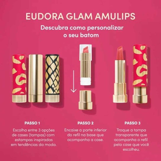 Refil Batom Eudora Glam Amulips Semi Matte Marrom Confiante