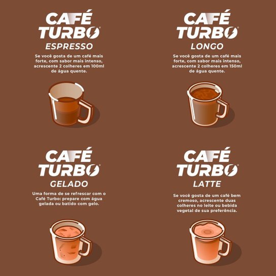Refil Café Turbo Original Suplemento Alimentar em Pó 220g Pré Treino - Energia, Foco e Disposição!