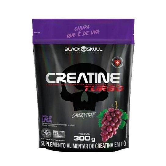 Refil Creatine Turbo 300g Creatina Monohidratada com Maltrodextrina Black Skull