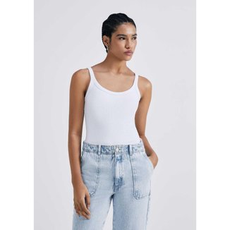 Regata Básica Hering Slim Em Ribana Canelada Feminina