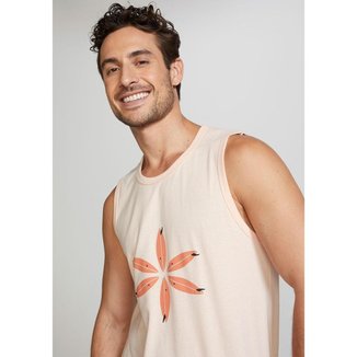 Regata Básica Masculina Regular Com Estampa - Bege G
