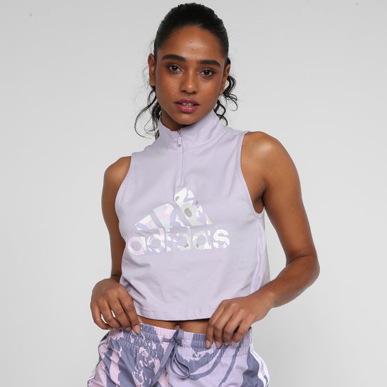 Regata Cropped Adidas Logo Aop Feminina