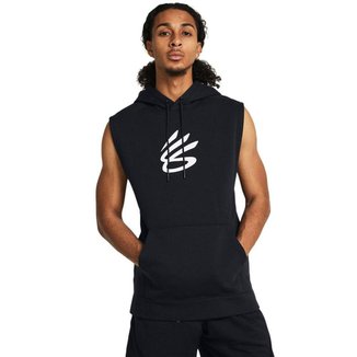 Regata de Treino Masculina Under Armour Curry Fleece Hoodie GG Preto