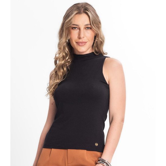 Regata Feminina Gola Alta Endless Preto