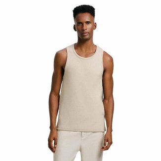 Regata Hering Masculina Regular Em Ribana Canelada Bege