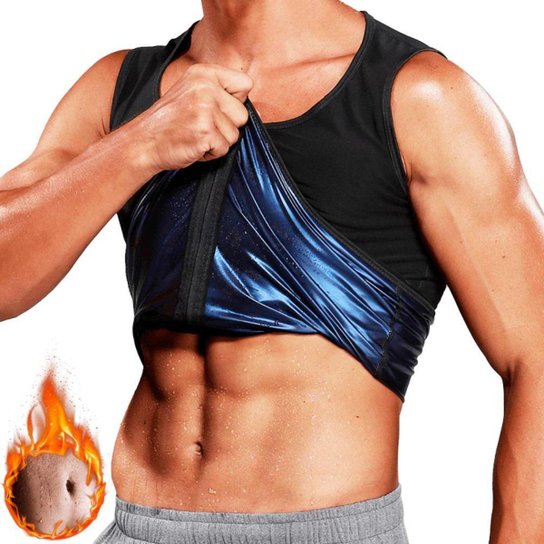 Regata Modeladora Cinta Térmica com Efeito Sauna com Zíper Cor:;Gênero:Masculino;Tamanho:G