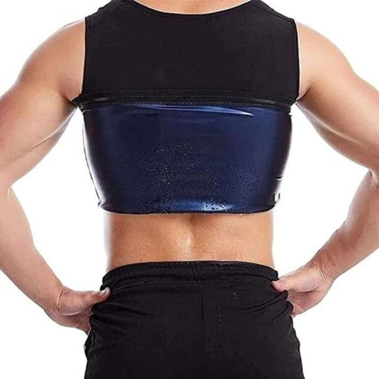 Regata Modeladora Cinta Térmica com Efeito Sauna com Zíper Cor:;Gênero:Masculino;Tamanho:G
