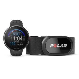 Relógio Esportivo Polar Pacer Pro Cinza/Preto  + Sensor Cardíaco Polar H10