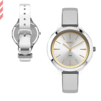 RELOGIO FEMININO EURO PULSEIRA PRATA EUPC21JAB/5K
