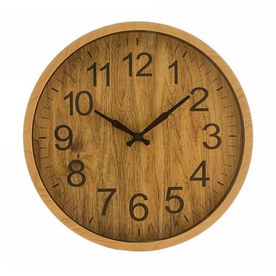 RELÓGIO GRANDE JOLITEX WOOD PLASTICO 1540