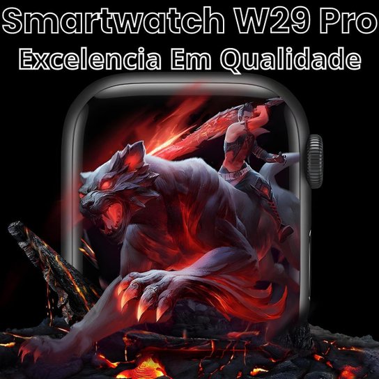 Relógio Inteligente Smart Watch W29 Pro Lançamento Series 9 Kit C/Pulseira e Pelicula Extra C/Nf