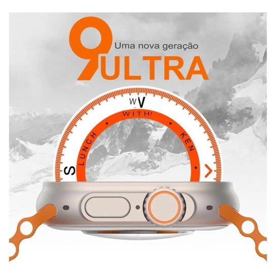 Relogio Inteligente Ultra 9 Smartwatch U9 Bluetooth Lançamento Masculino Feminino Pulseira Oceano