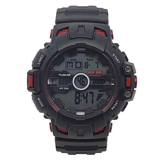 Relógio Masculino Relógio Tuguir Digital TG30411 Preto e Vermelho