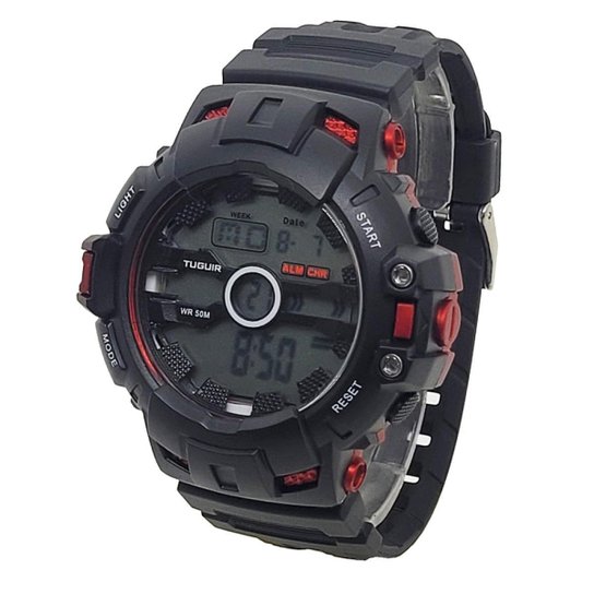 Relógio Masculino Relógio Tuguir Digital TG30411 Preto e Vermelho