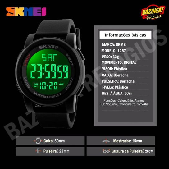Relógio Masculino Skmei 1257 Á Prova D'água Digital Esportivo