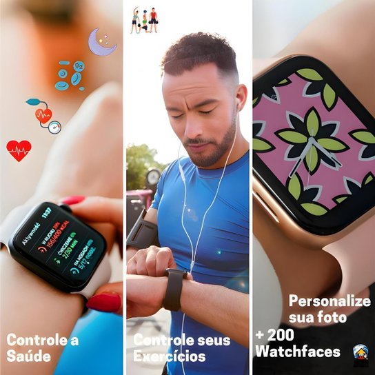 Relógio Microwear Smart Watch W10 Tela Oled ChatGpt Serie 10 Nfc Gps Unissex