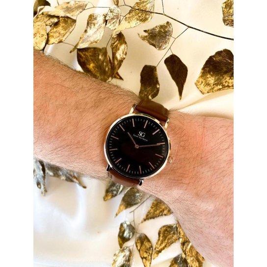 Relógio Saint Germain Brand Bronx Black Rosé Gold 40Mm Masculino