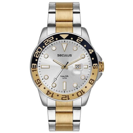 Relógio Seculus Masculino 44210GPSVBA5 Prata