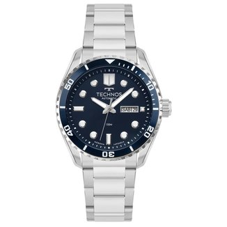 Relógio Technos Masculino Automático Prata - 8205OX/1A Relógio Technos Masculino Acqua Prata - 8205O