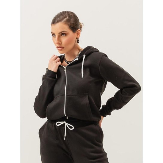Roupa de Frio Conjunto Moletom Calça Blusa Agasalho Abrigo Manga comprida