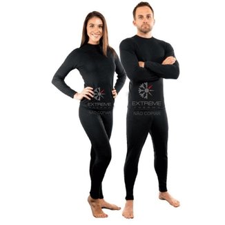 Roupa Térmica Flanelada ExtremeThermo Frio Intenso Calça + Blusa Gola Baixa Unissex
