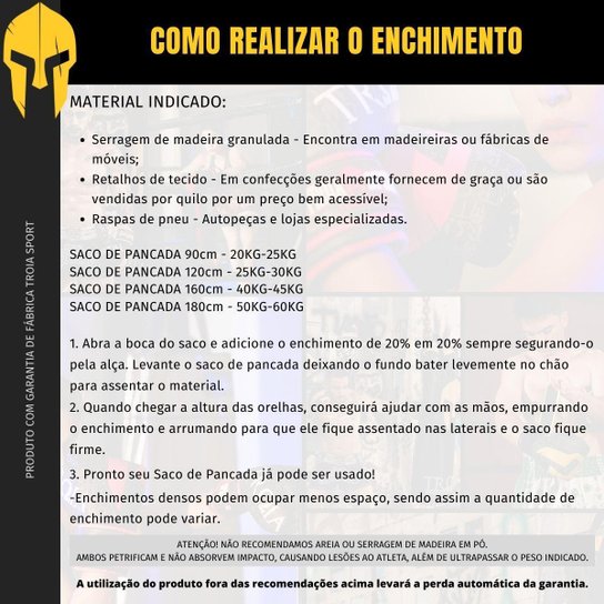 Saco de Pancada Profissional 160x100 Troia Sport Vazio