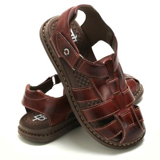Sandália Chinelo Ortopédico Masculino Couro