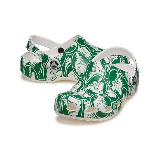 Sandália Crocs Classic Duke Print Clog K Green Ivy