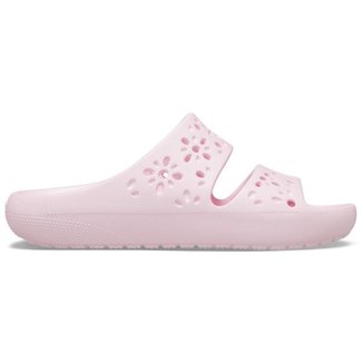 Sandália crocs classic floral cut out sandal pink milk