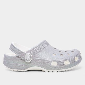 Sandália Crocs Classic Iridescent Glitter Clog Feminina