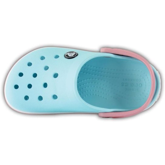 Sandália crocs crocband clog kids ice blue/white