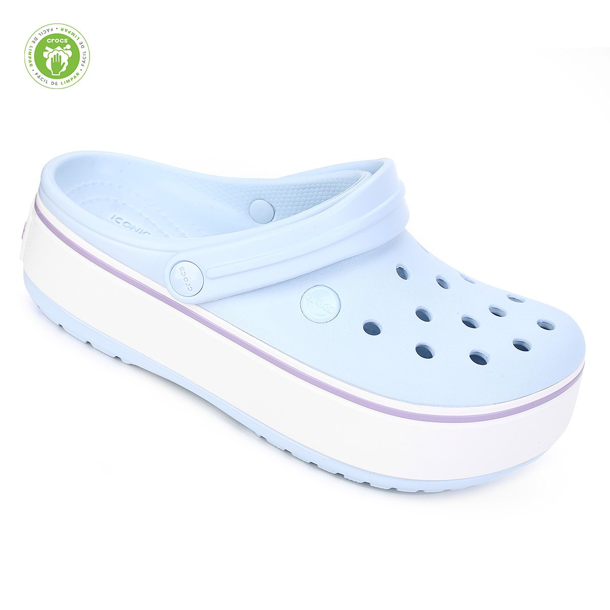 crocs azul com rosa
