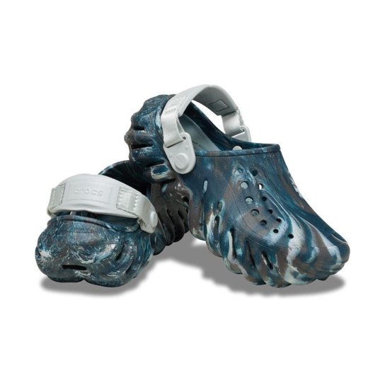 Sandália crocs echo marbled clog black sand/multi