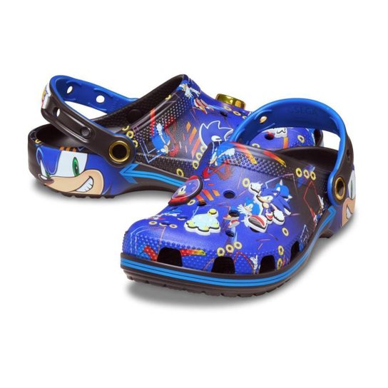 Sandália crocs sonic print classic clog k multi