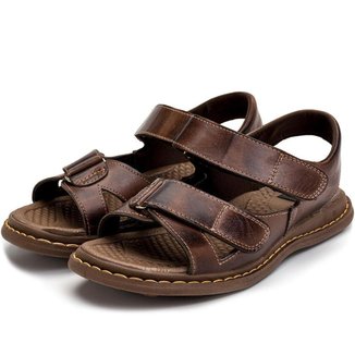 Sandalia Ortopedica Masculina Chinelo Confortavel De Couro Legitimo