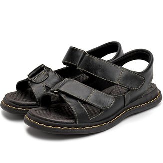 Sandalia Ortopedica Masculina Chinelo Confortavel De Couro Legitimo